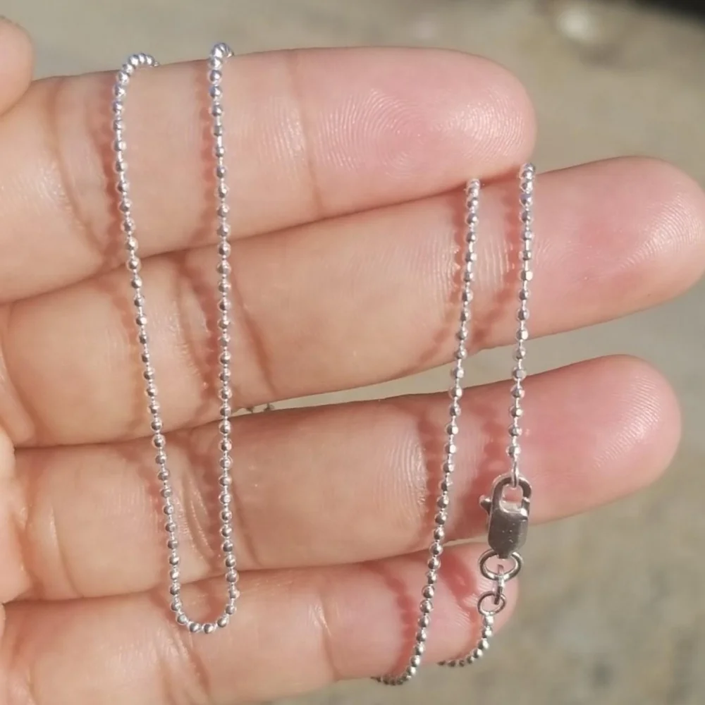 Sterling Silver 925 Diamond Cut Bead 150 Chains 1.5mm 18